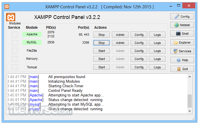 xampp for windows xp and php 7